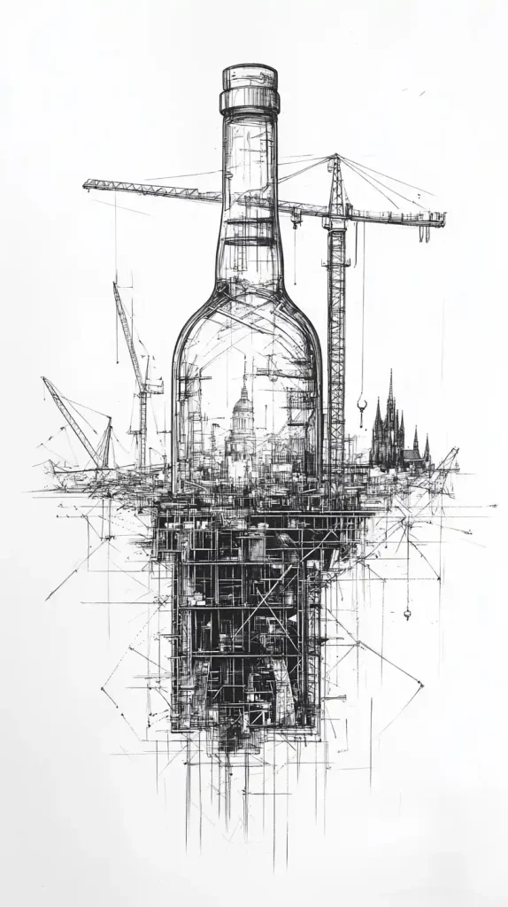 Minimalist Skyscraper Wine Bottle