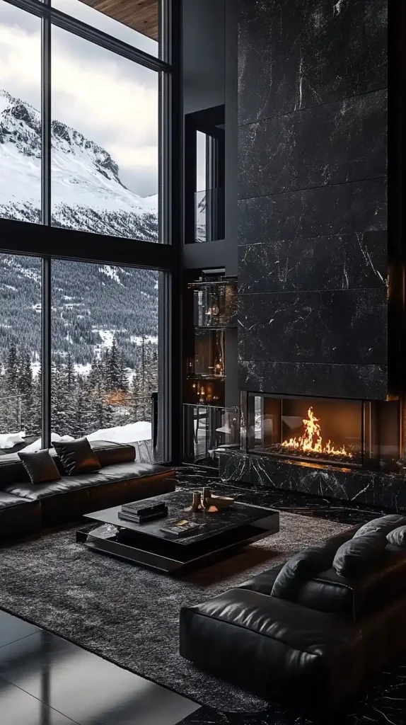 Modern Black Living Room