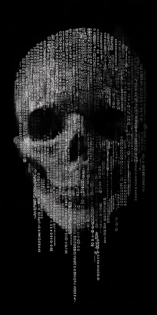 Numeric Skull with Glitch Effect