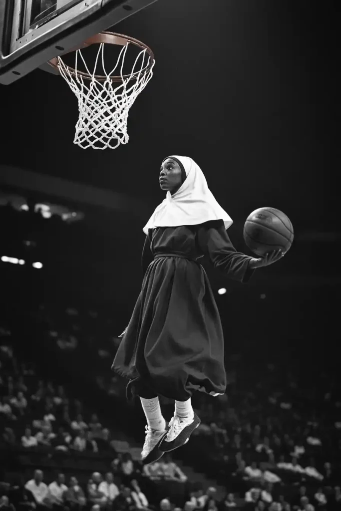 Nun Dunking Wilt Chamberlain