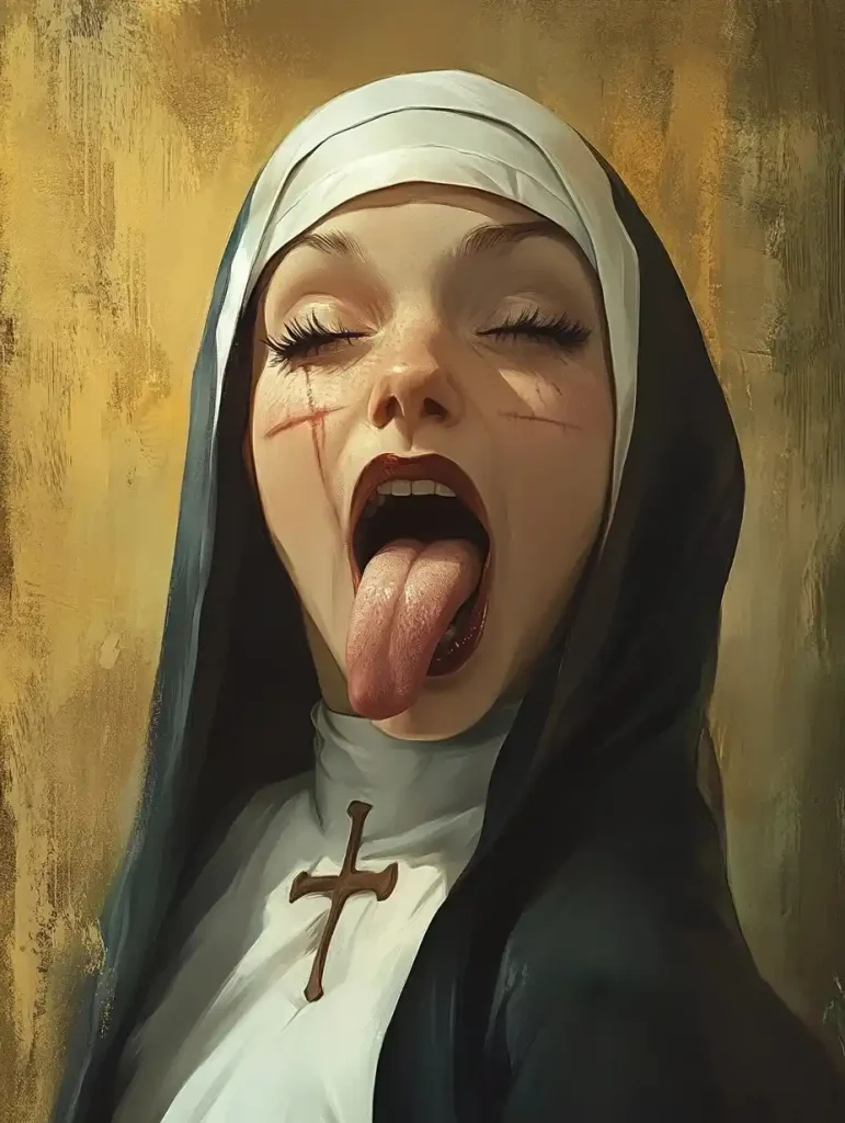 Nun with Cross Portrait