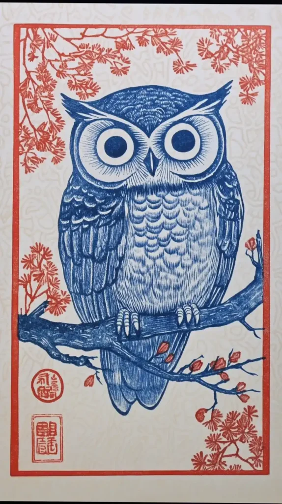 Owl Hanko Stamp Design