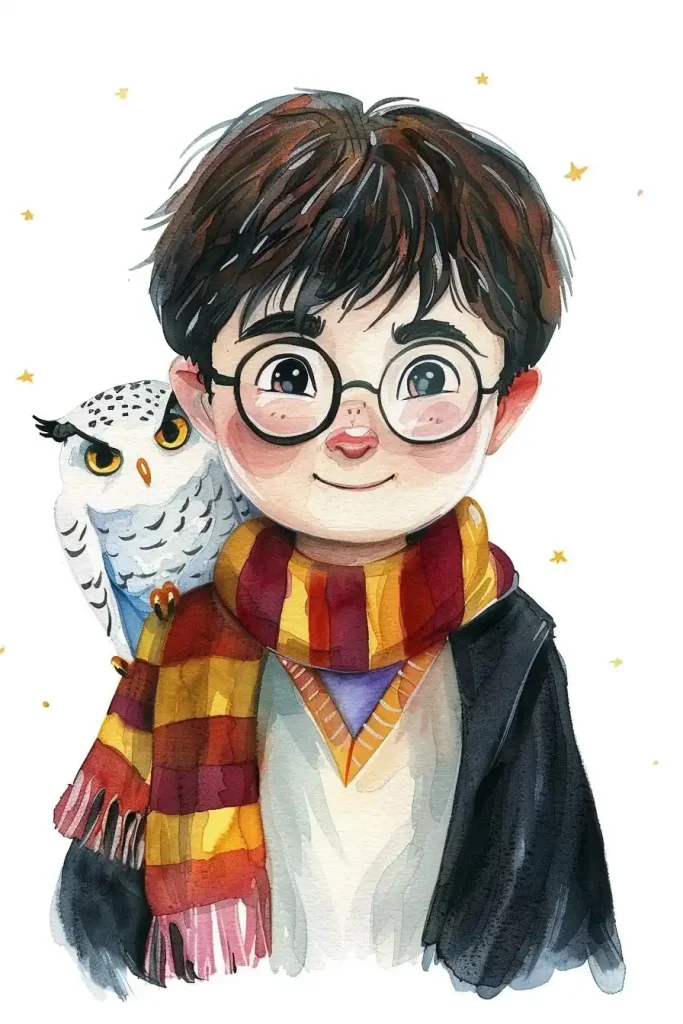 Pastel Harry Potter with Owl