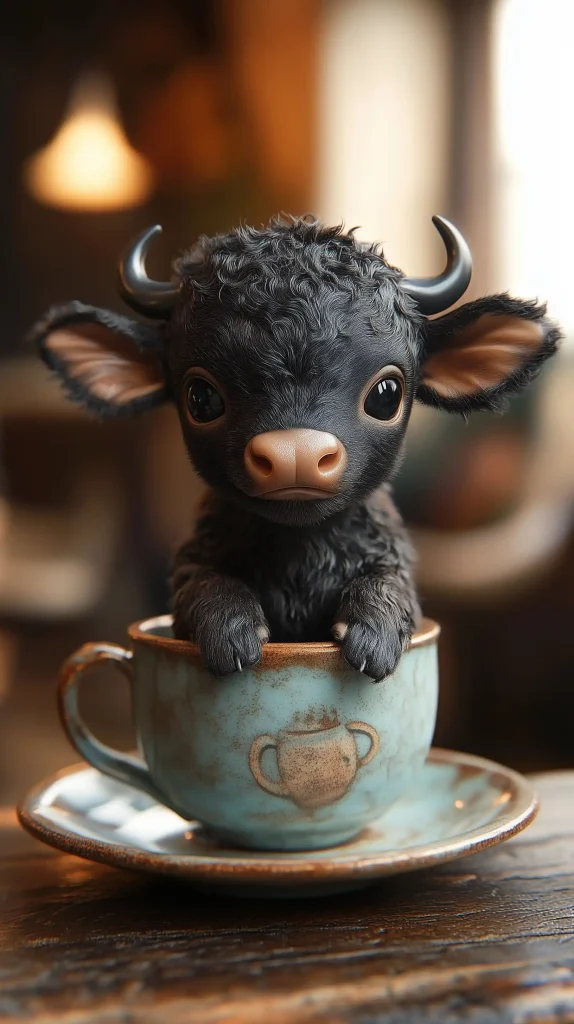 Photorealistic Baby Buffalo Cup