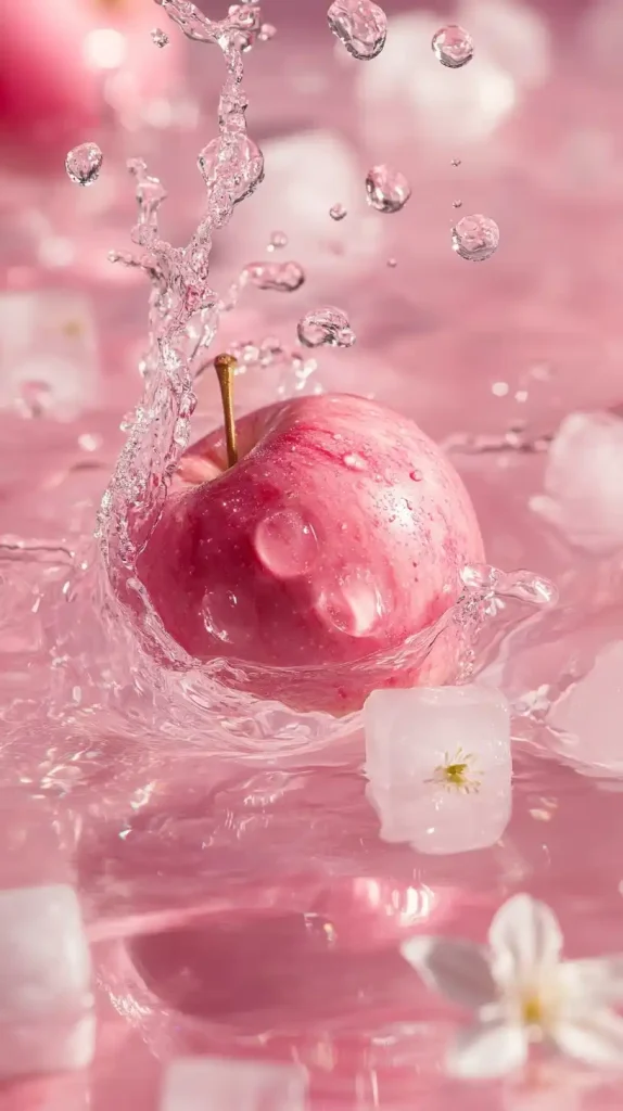 Pink Apple Splash Photography