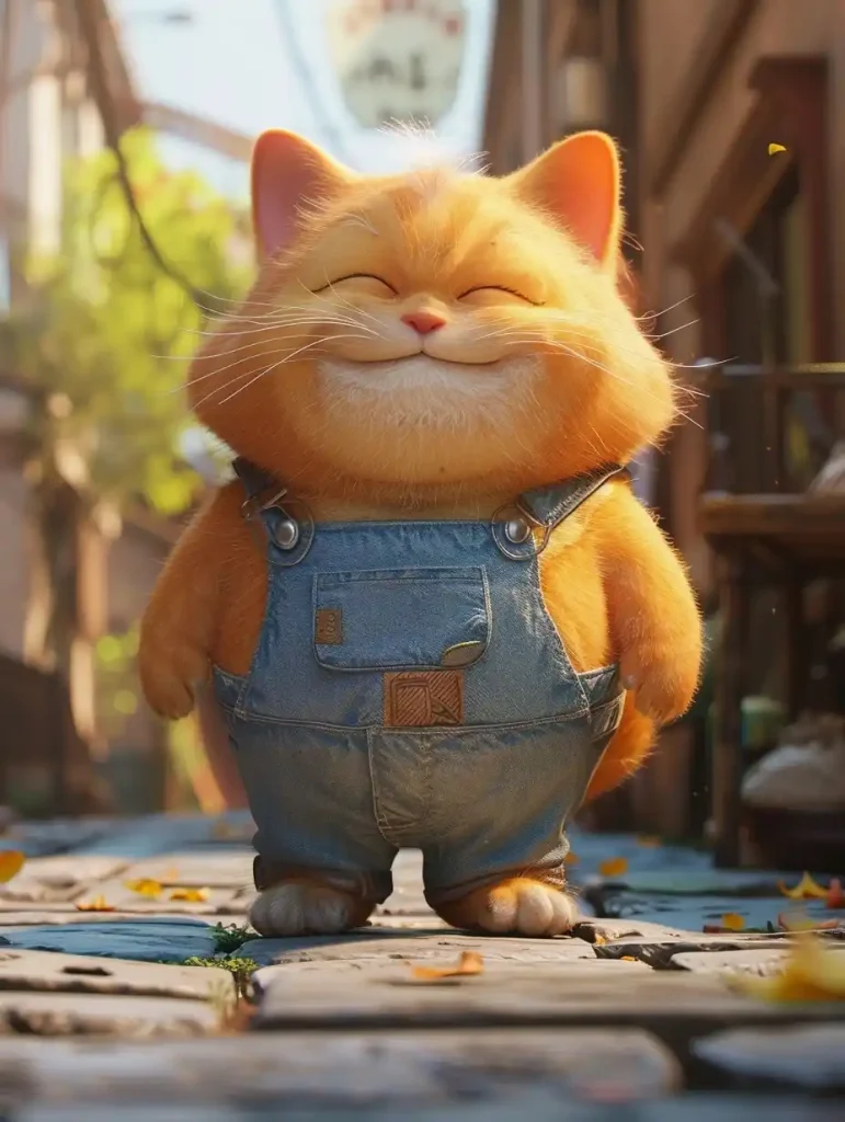 Pixar-Style Cat Strolling