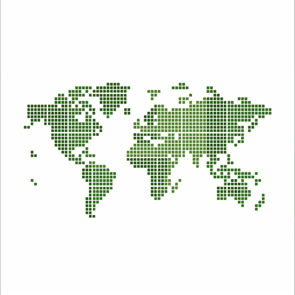 Pixel World Map Logo