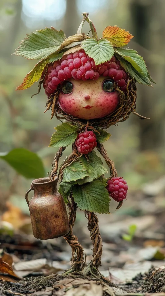 Raspberry Woman in Forest