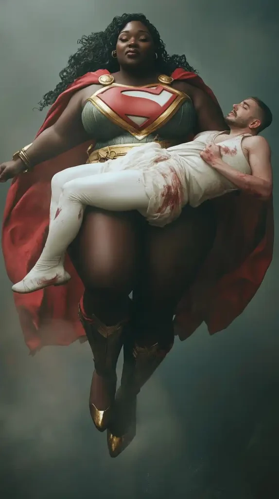 Realistic Superwoman Carrying Transgender