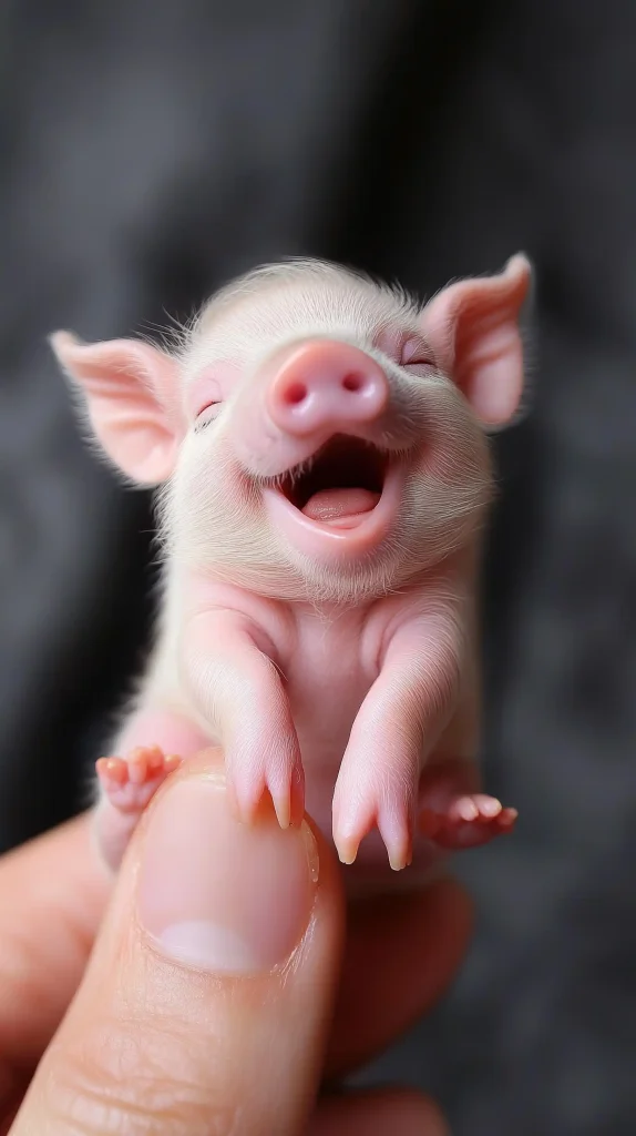 Realistic Tiny Piglet Portrait