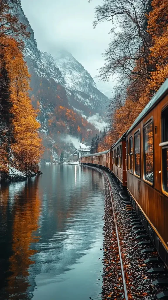 Realistic Train Window Landscape