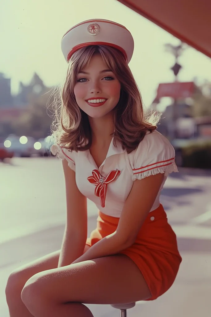 Retro Diner Waitress Skating