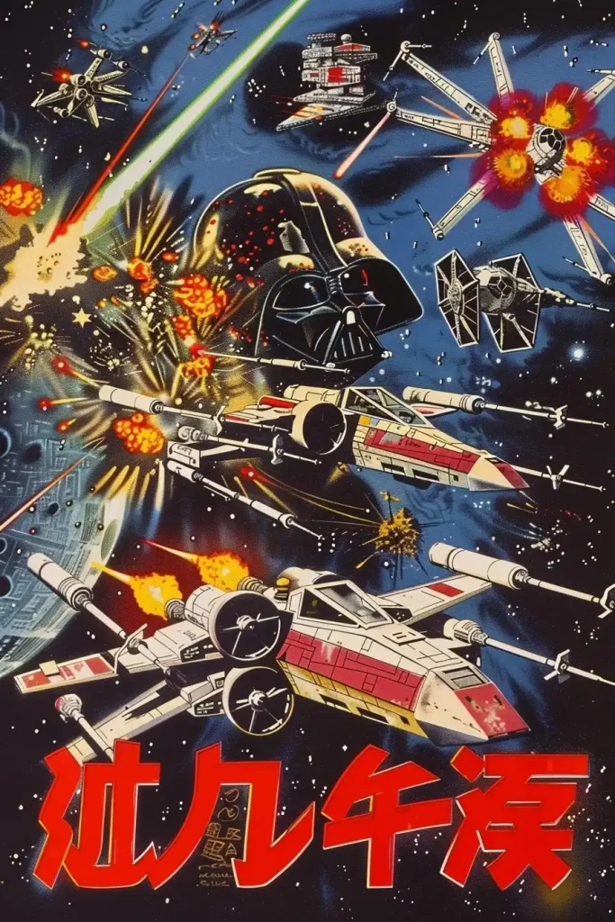 Retro Star Wars Space Battle