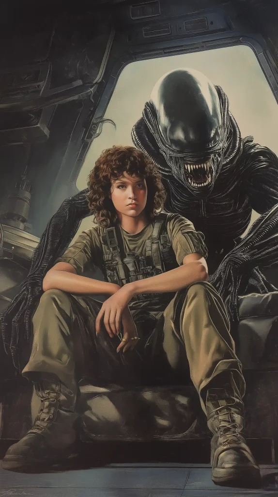 Ripley vs Alien Comic Art