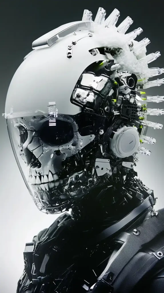 Robotic Skull Helmet Photography