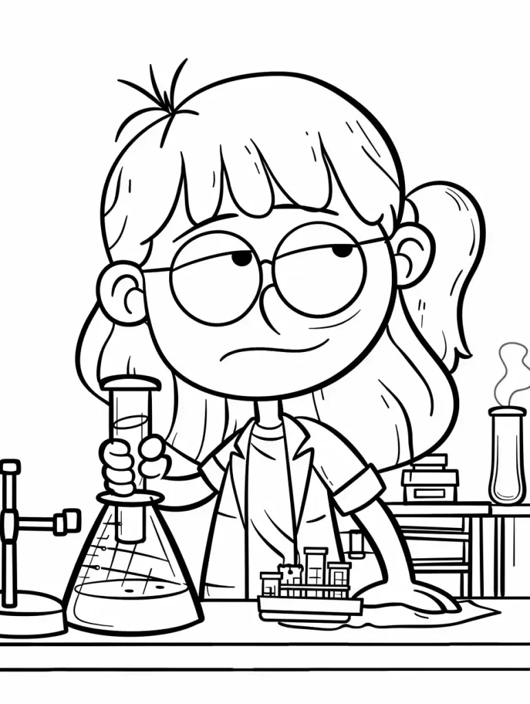 Simple Scientist Coloring Page