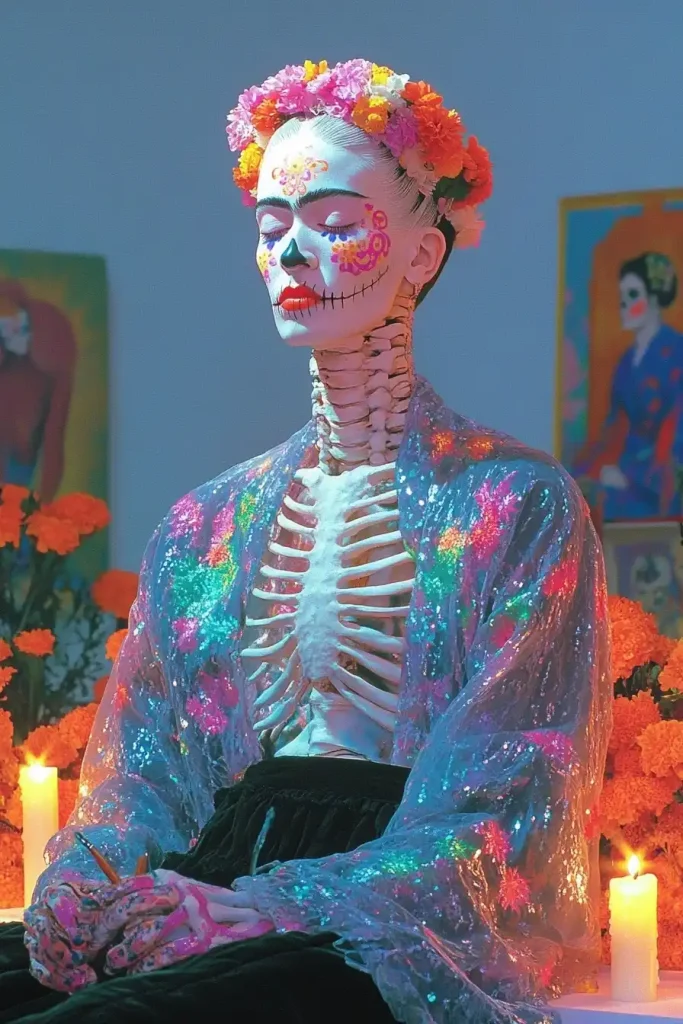 Skeleton Frida at Altar