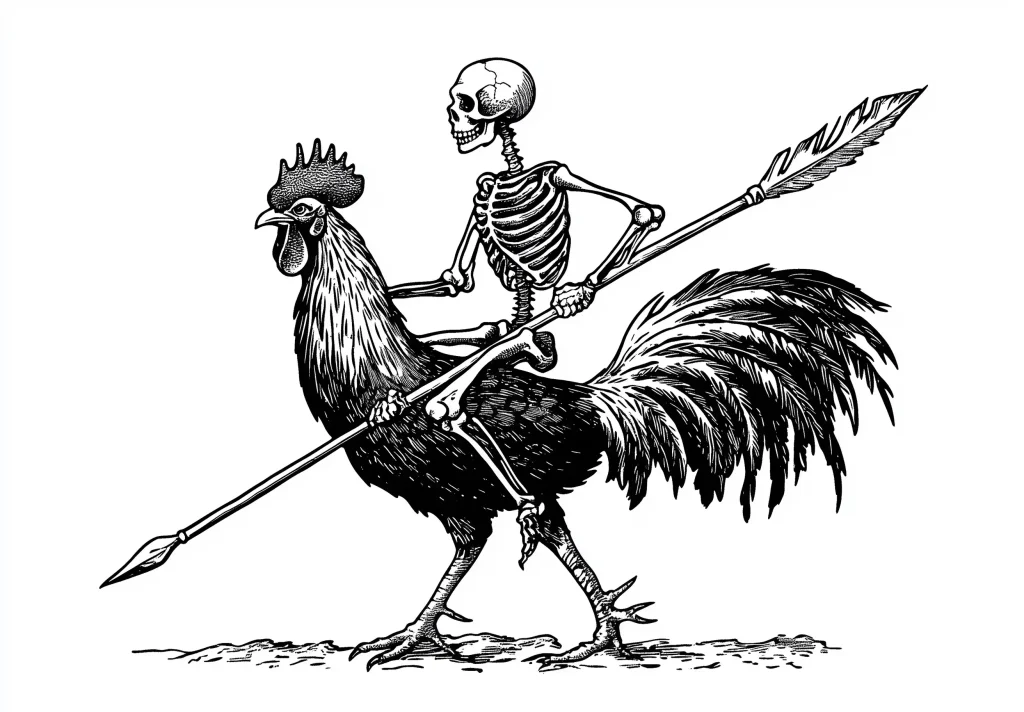 Skeleton Rider on Rooster