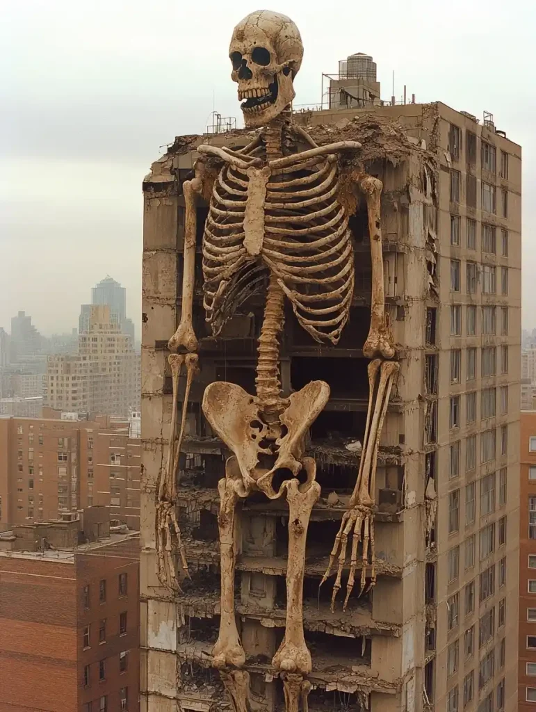 Skeleton on Abandoned Skyscraper