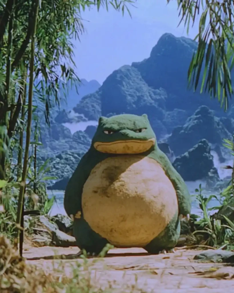 Snorlax in Tropical Landscape