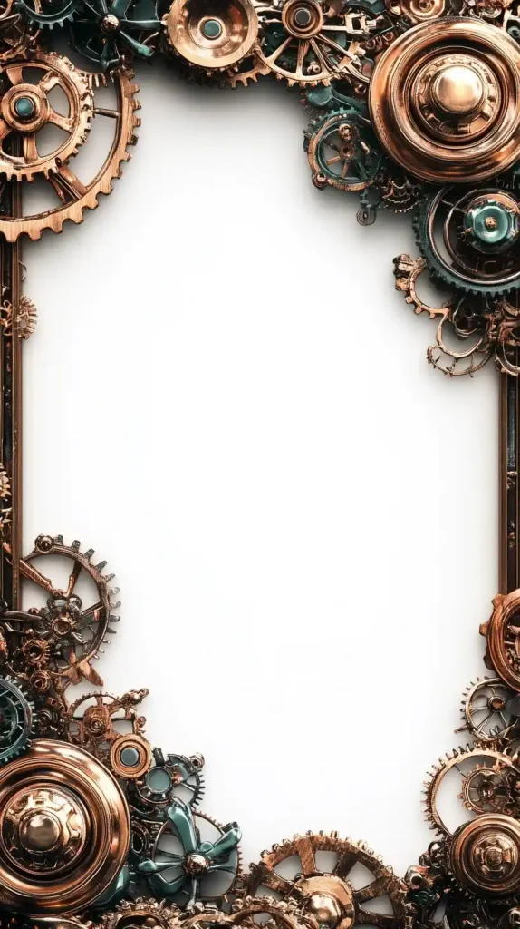 Steampunk Frame on White