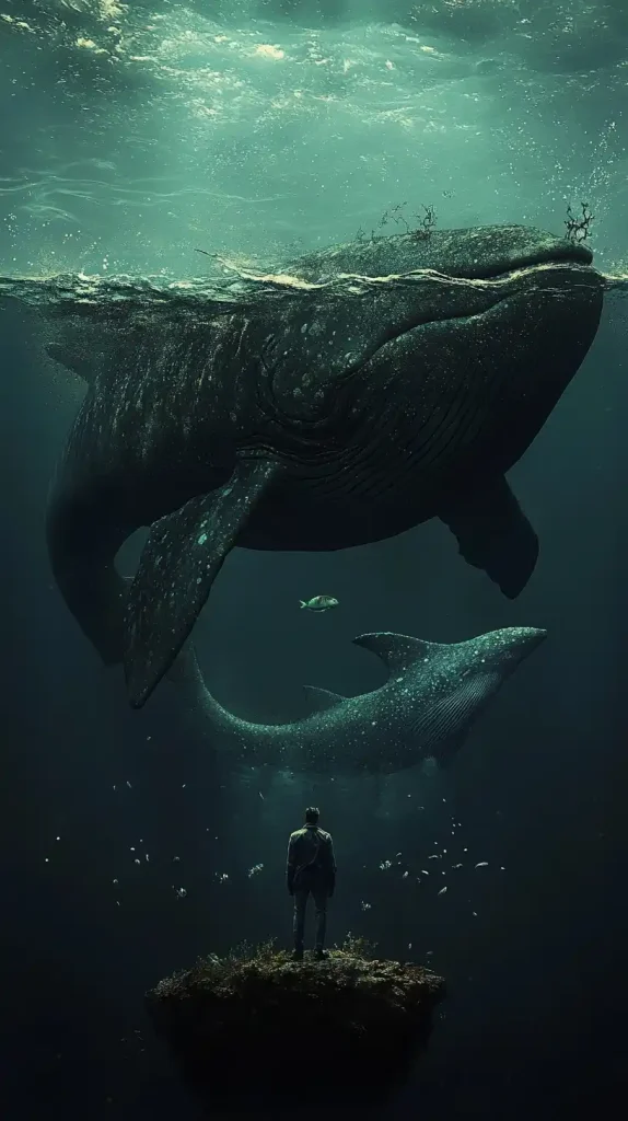 Surreal Fish and Whale