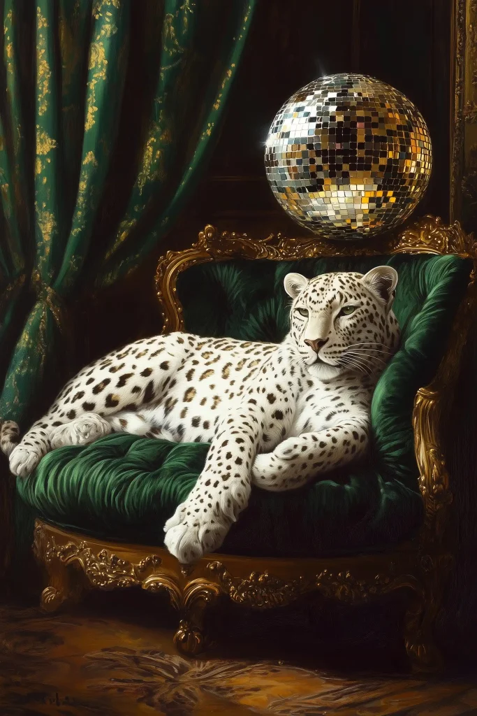 Surreal Leopard with Disco Ball