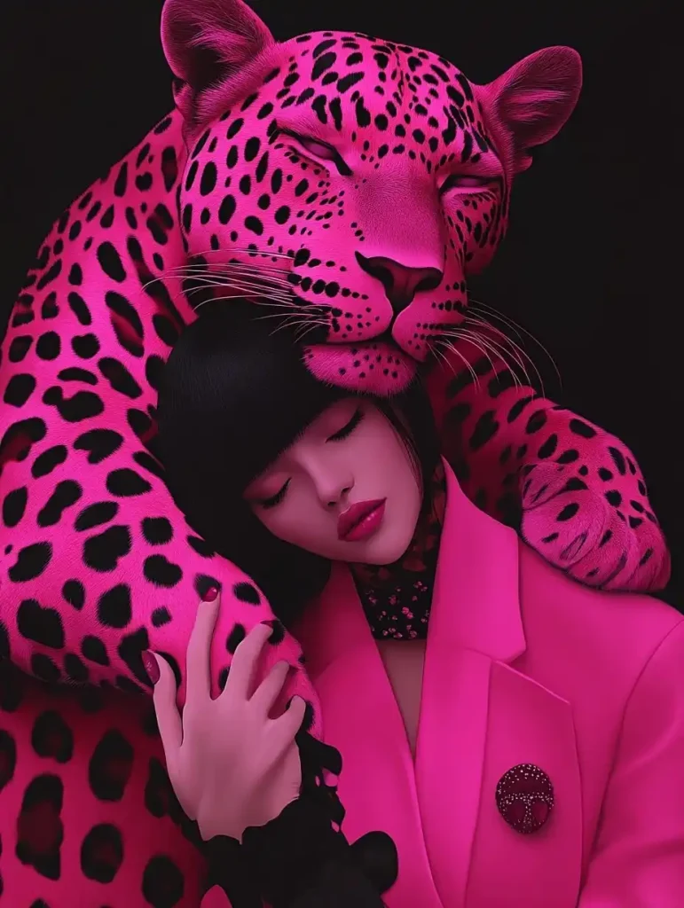 Surreal Leopard with Woman