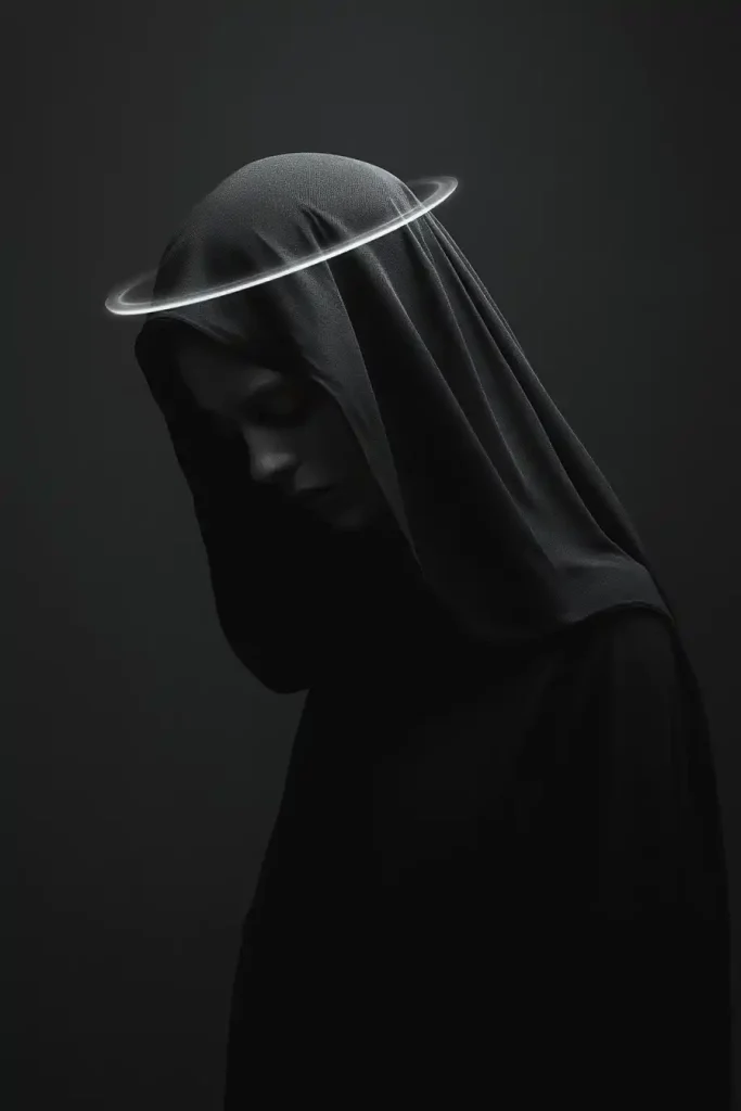 Surreal Nun with Halo