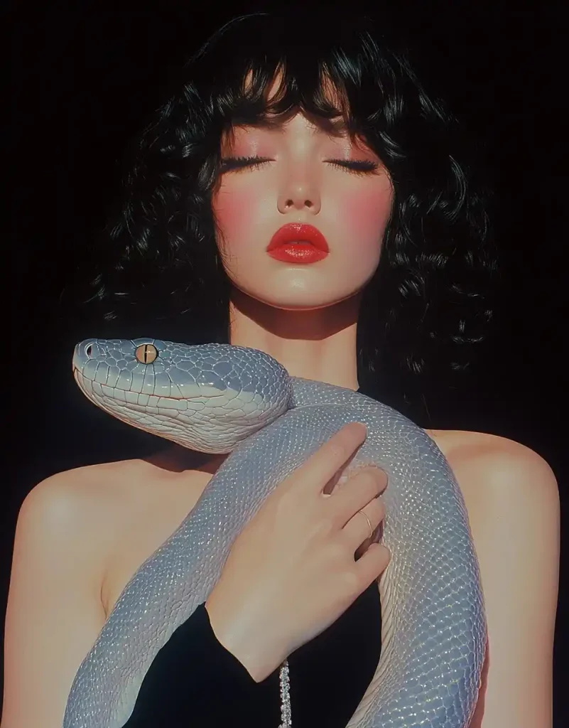 Surrealist Woman with Snake