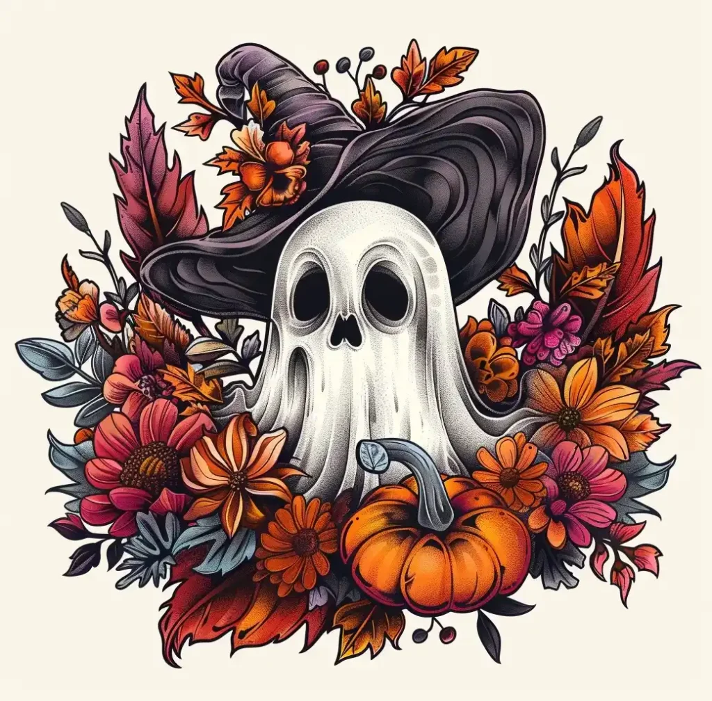 Tattoo Ghost and Pumpkin