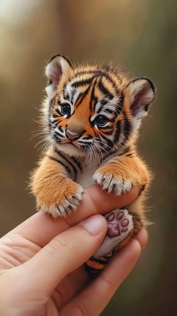 Tiny Tiger on Finger