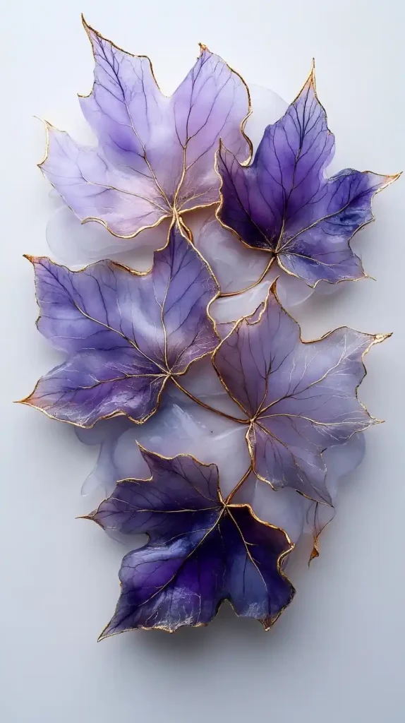 Translucent Purple Maple Leaves