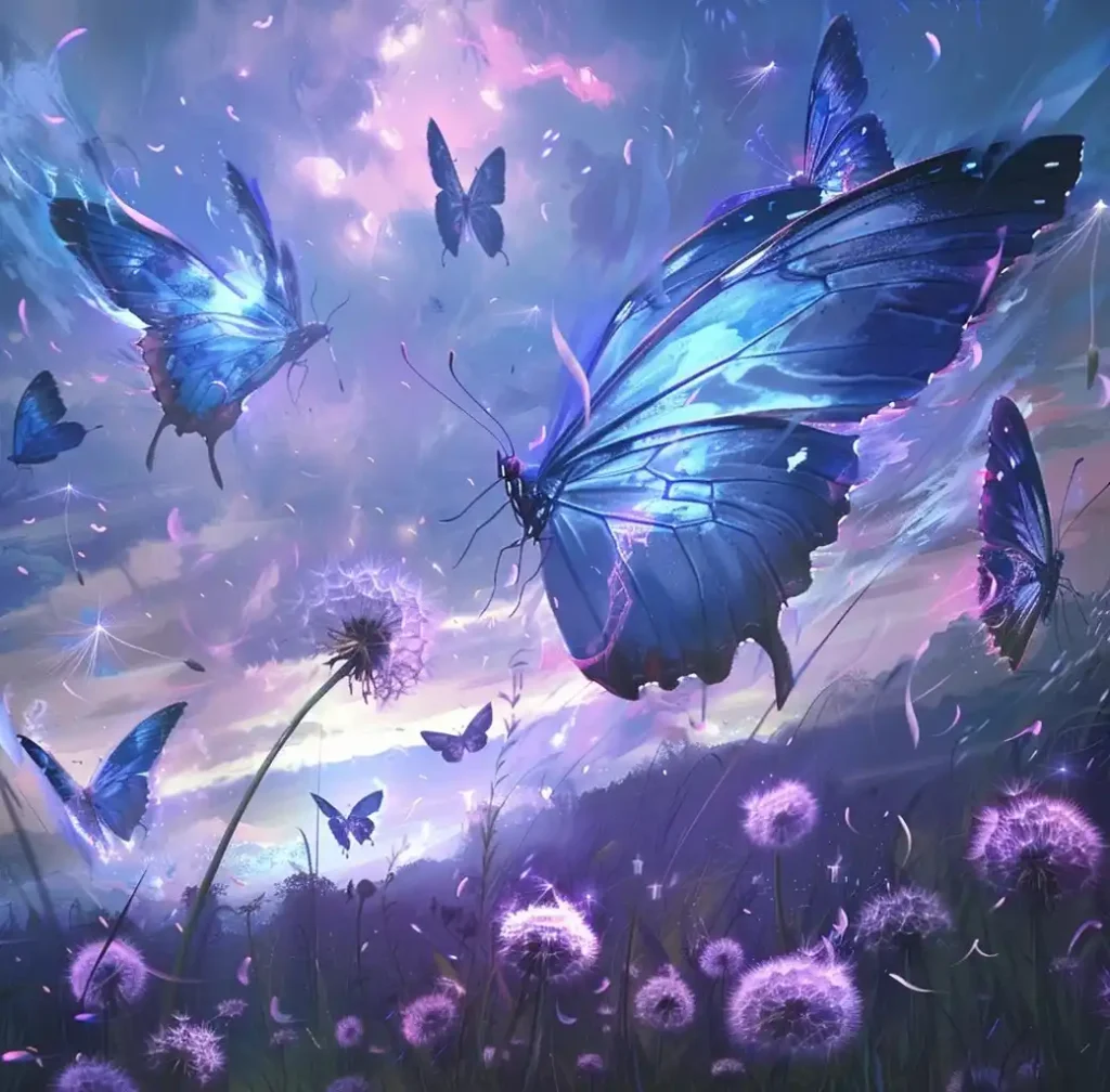 Vivid Butterfly Field Art