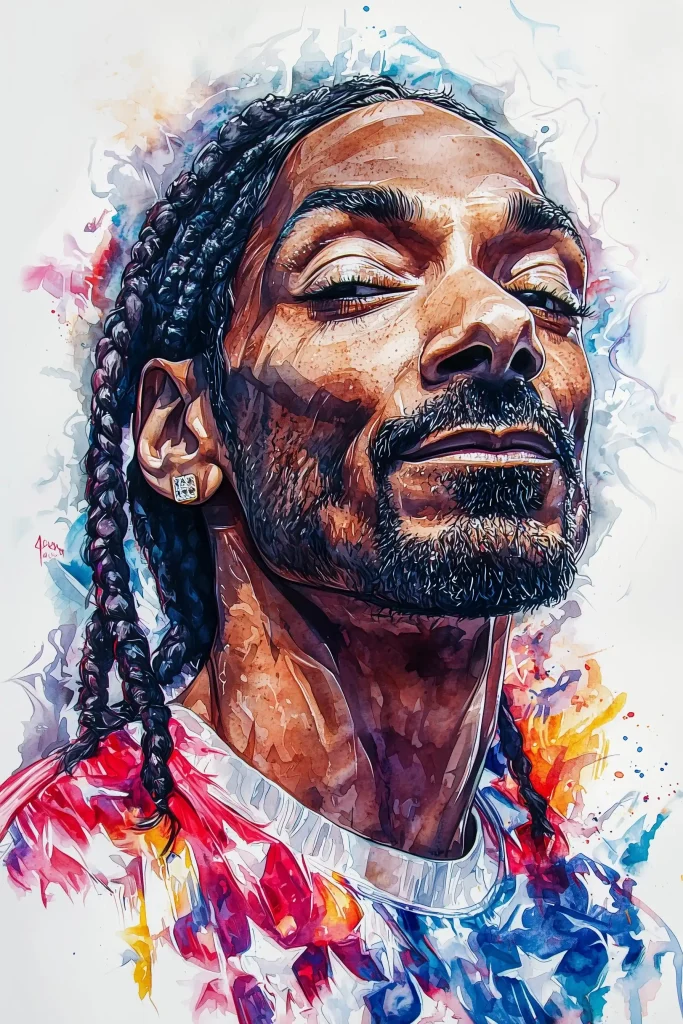 Watercolor Snoop Dogg Mascot